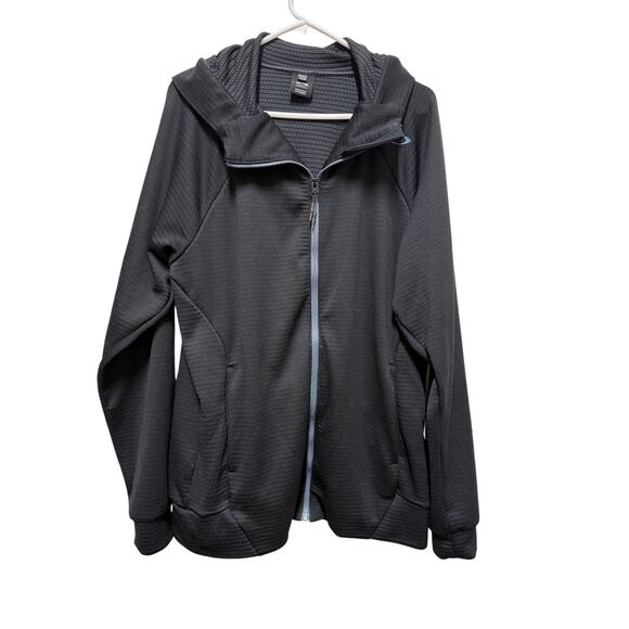 Oakley Performance fit Textured hooded full zip black jacket 2XL big and tall - Picture 1 of 6